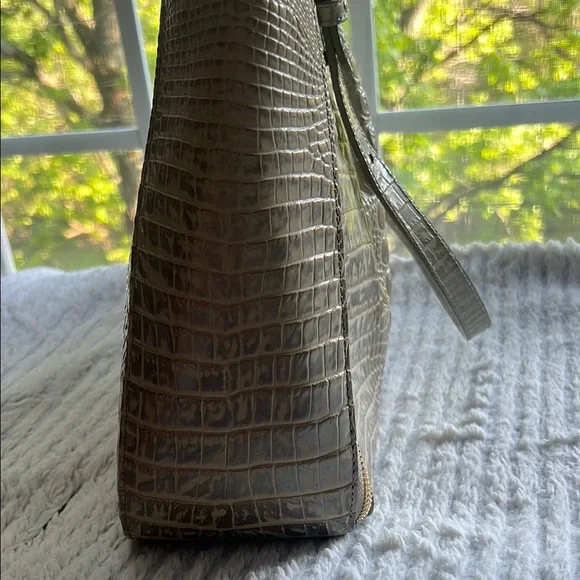 Brahmin Melbourne, Tan Crocodile Embossed Leather Shoulder Bag - Picture 7 of 12